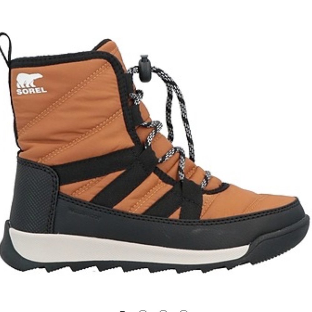 SOREL YOUTH WHITNEY II SHORT EUC Lace Camel 4 Youth Waterproof - Picture 3 of 9